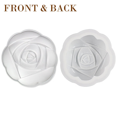 Large Rose Glaze Chocolate Cake Silicone Mold Tray