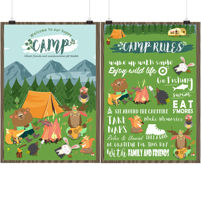 Woodland Camping Rules Poster A3 16.5x11.8inch