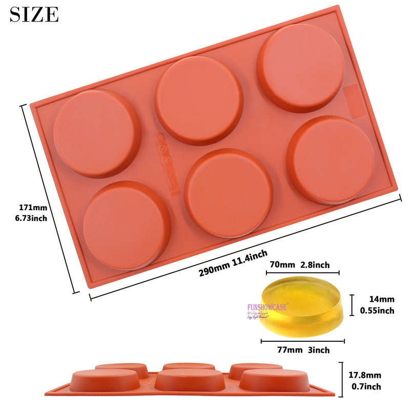 Round Disc Baking Silicone Mold 6-Cavity