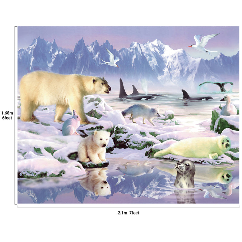 Polar Animals Scenic Backdrop 7x6feet