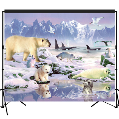 Polar Animals Scenic Backdrop 7x6feet