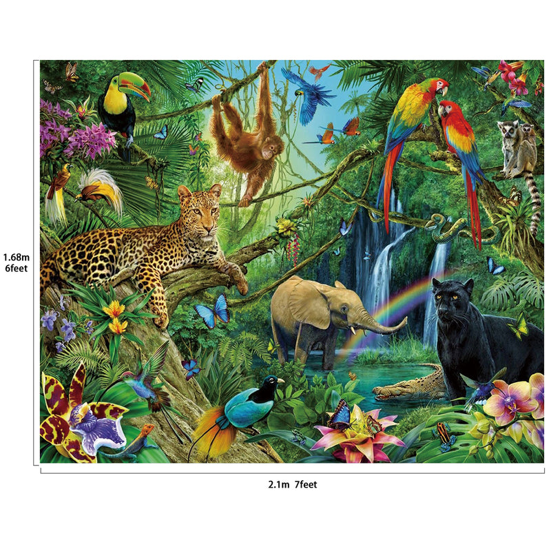 Tropical Rain Forest Adventure Animal Scenic Backdrop 7x6feet
