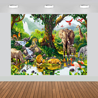 Tropical Rain Forest Jungle Adventure Backdrop 7x6feet