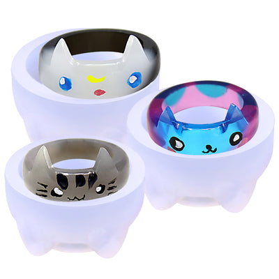 Cat Resin Ring Silicone Mold Set Jewelry Making US Ring Size 5 6 7