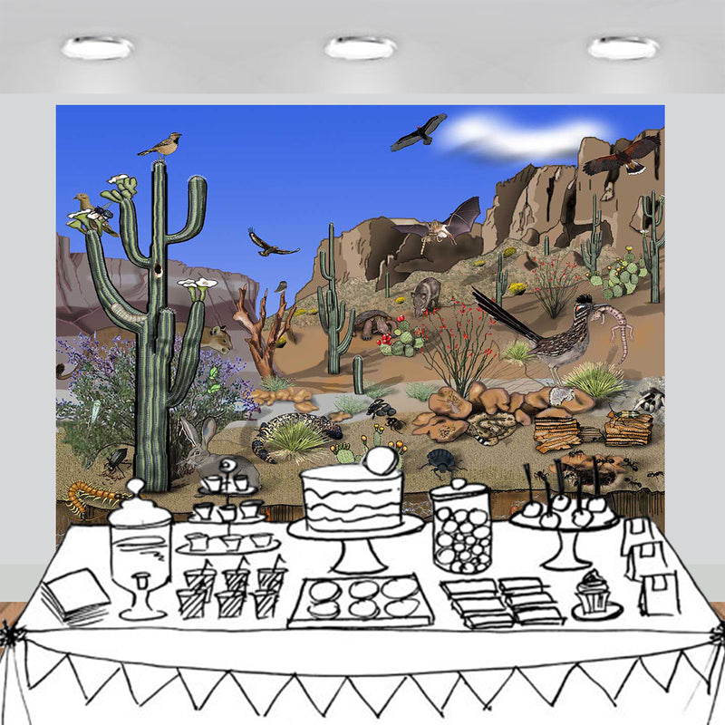 Desert Animals Backdrop 7x6feet