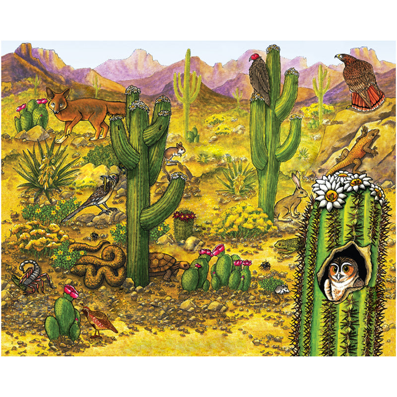 Desert Animals Cactus Scenic Backdrop 7x6feet