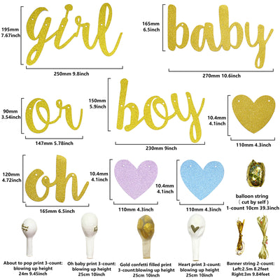 Oh Baby Balloon Banner Set Gender Reveal Decorations