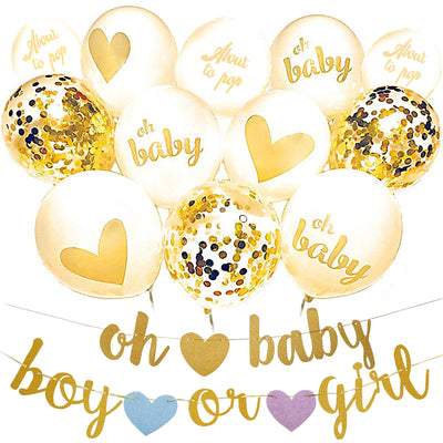 Oh Baby Balloon Banner Set Gender Reveal Decorations