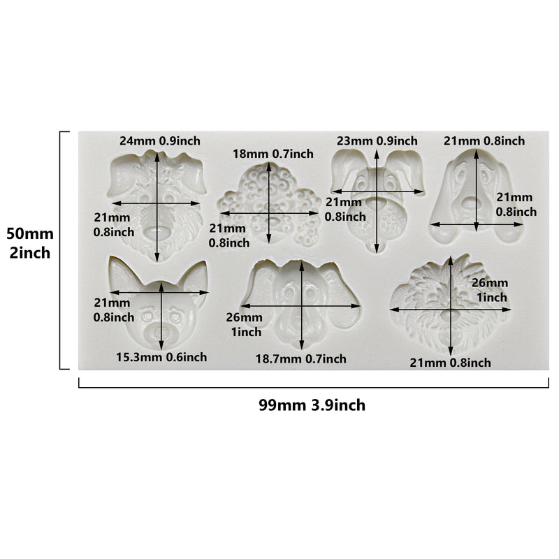 Puppy Dog Face Fondant Silicone Mold