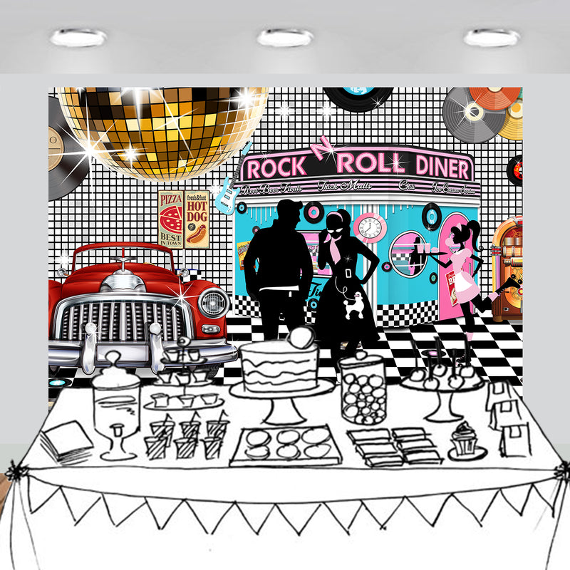 50s Sock Hop Dinner Backdrop