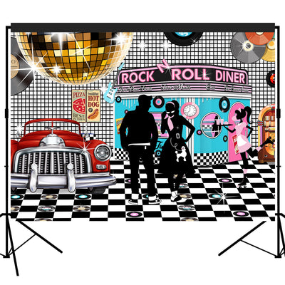 50s Sock Hop Dinner Backdrop