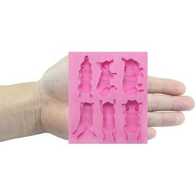 Sleeping Dogs and Cat Fondant Silicone Mold