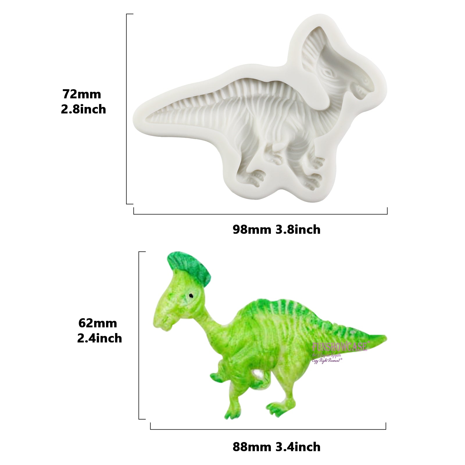 Dinosaur Fondant Silicone Mold Carcharodontosaurus 2.6inch – FUNSHOWCASE