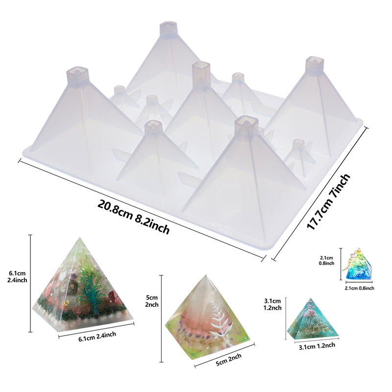 Square Pyramid Geometric Resin Silicone Mold 11-Cavity