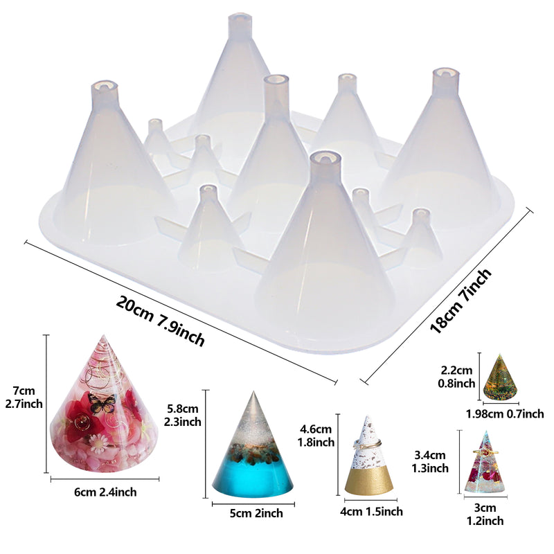 Cone Geometric Resin Silicone Mold 11-Cavity