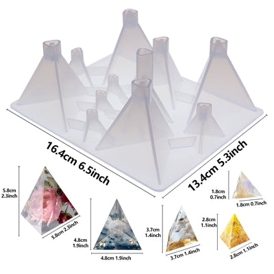 Triangular Pyramid Geometric Resin Silicone Molds 11-Cavity