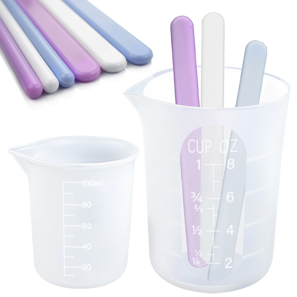 Silicone Measuring Cups for Epoxy Resin, Reusable Mixing Cups Resin Casting  Cont