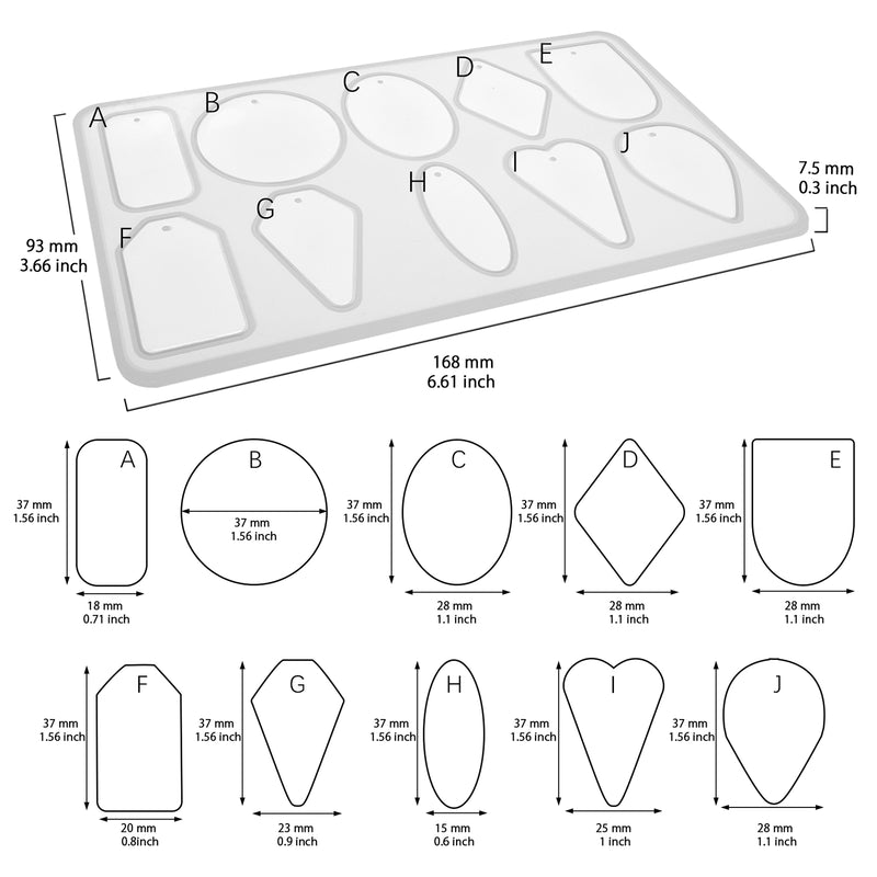 Diorama Pendant Resin Silicone Molds Set Jewelry Making Supplies 209-count