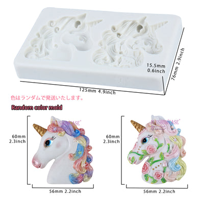 Rainbow Unicorn with Rose Fondant Silicone Mold