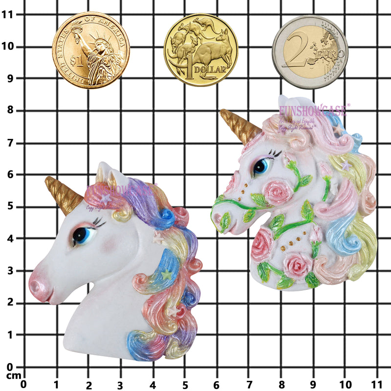 Rainbow Unicorn with Rose Fondant Silicone Mold