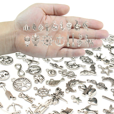 Tibetan Silver Metal Charms 100-count