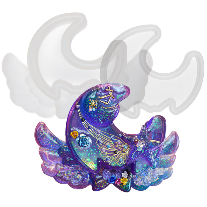 Crescent Moon Trinket Box Epoxy Resin Silicone Mold 6.8x4.3inch
