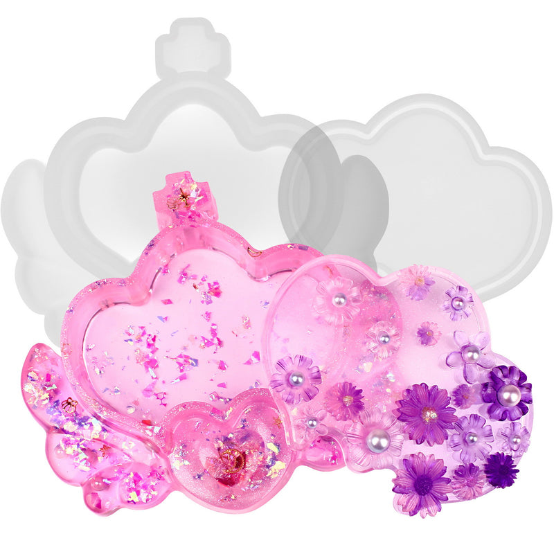 Floral Crown Trinket Box Epoxy Silicone Mold 5.6x5.1inch