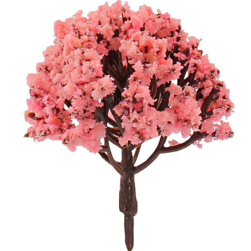 Model Flower Tree for Miniature Garden Landscape Scenery Train Railways 2inch, Pink