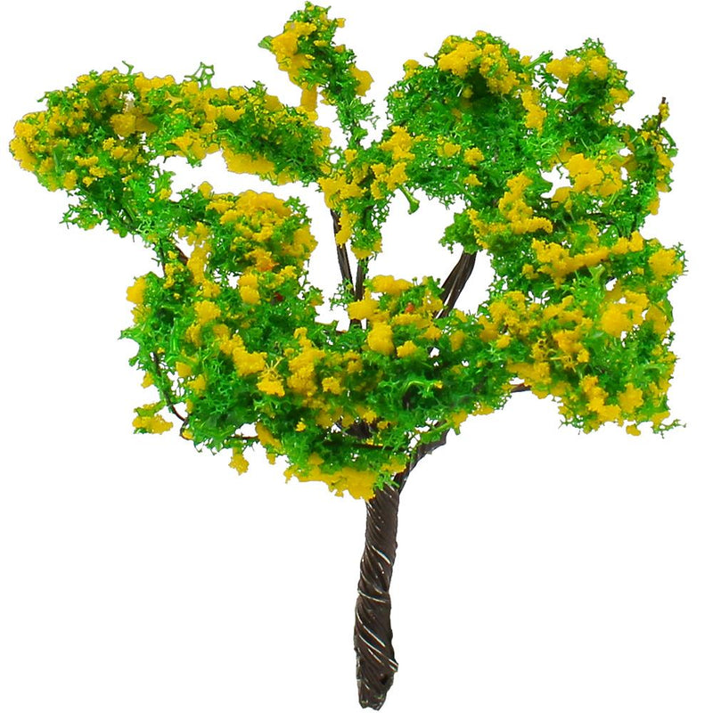 Model Flower Tree for Miniature Garden Landscape Scenery Train Railways 2.6inch, Yellow