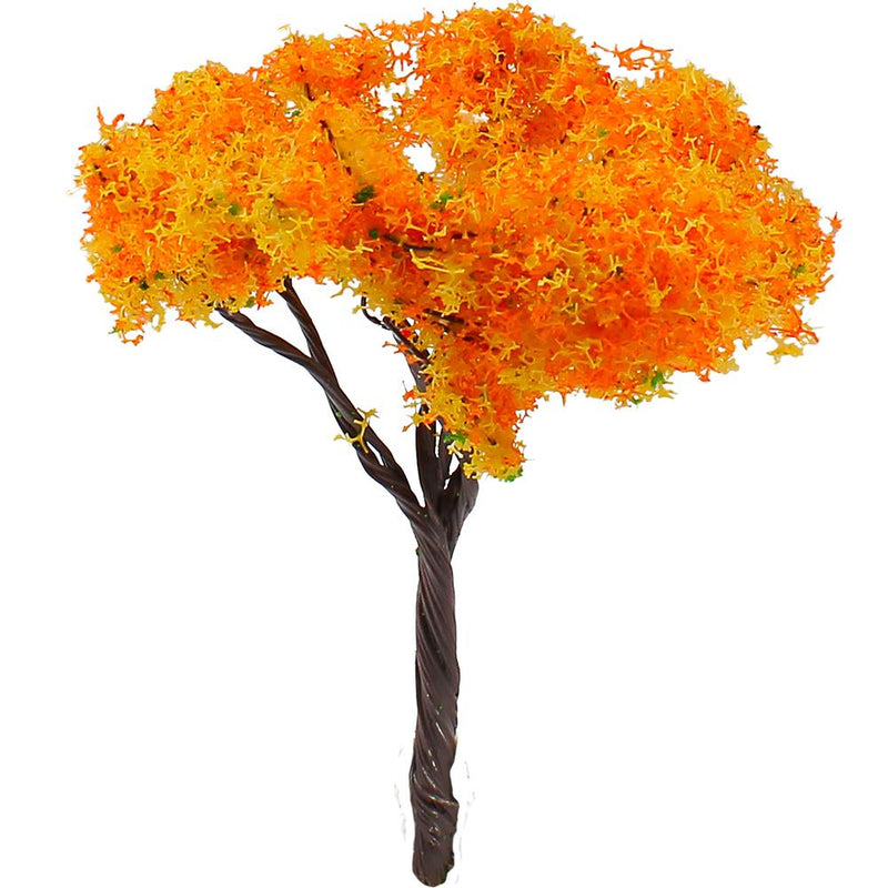 Flower Model Tree for Miniature Garden Landscape Scenery Train Railways 2.6inch, Orange