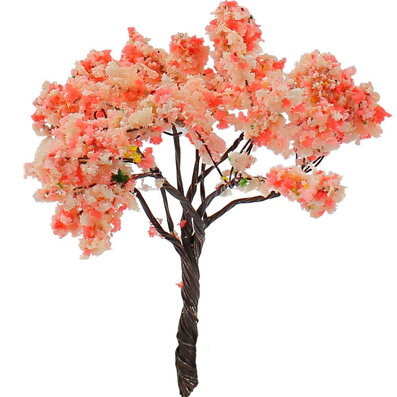 Flower Model Tree for Miniature Garden Landscape Scenery Train Railways 2.6inch, Cherry Pink