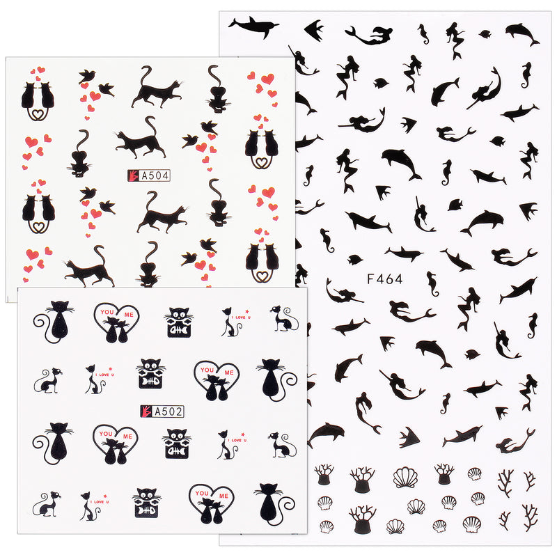 Resin Inlay Sheets 3-count Sea Creature|Mermaid|Cat