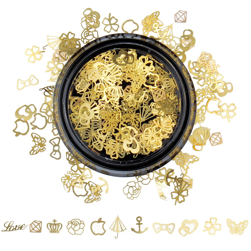 Ultrathin Gold Metal Slice Apple|Flower|Umbrella|Anchor
