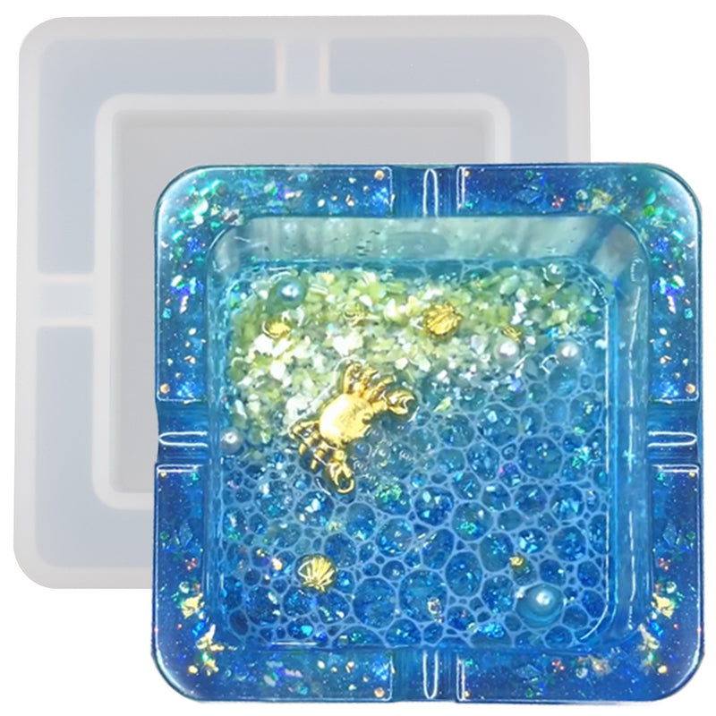 Ashtray Silicone Resin Mold Square 3.7inch