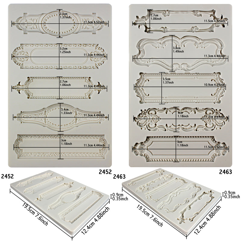 Baroque Silicone Molds 2-count Plaque and Object Labels