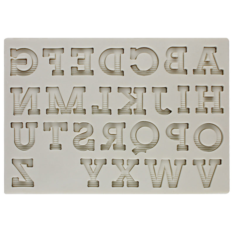 Printed Alphabet Capitals Silicone Fondant Mold 150x100x5mm