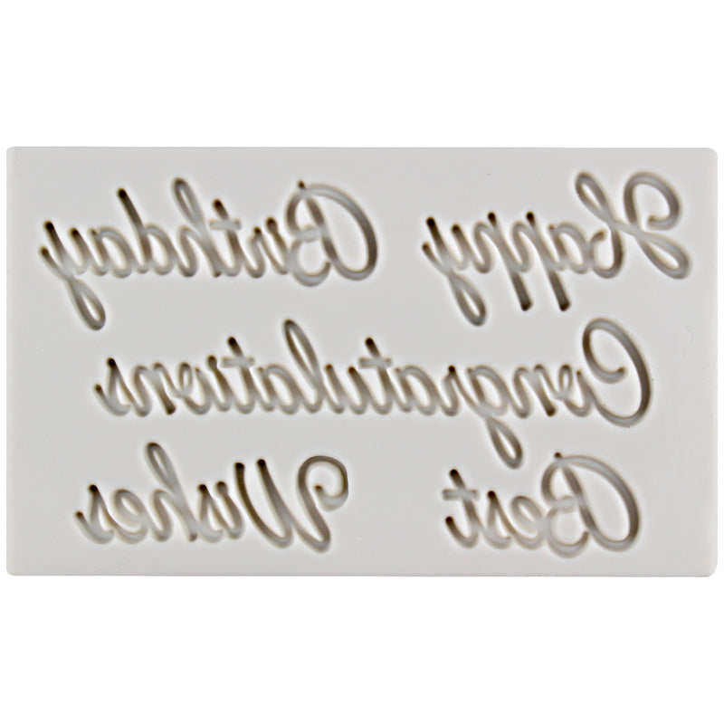 Greeting Words Fondant Sillicone Mold 126x77x6mm