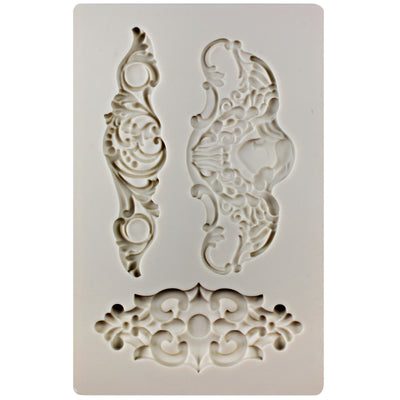 Baroque Crown Curlicues Scroll Lace Silicone Molds
