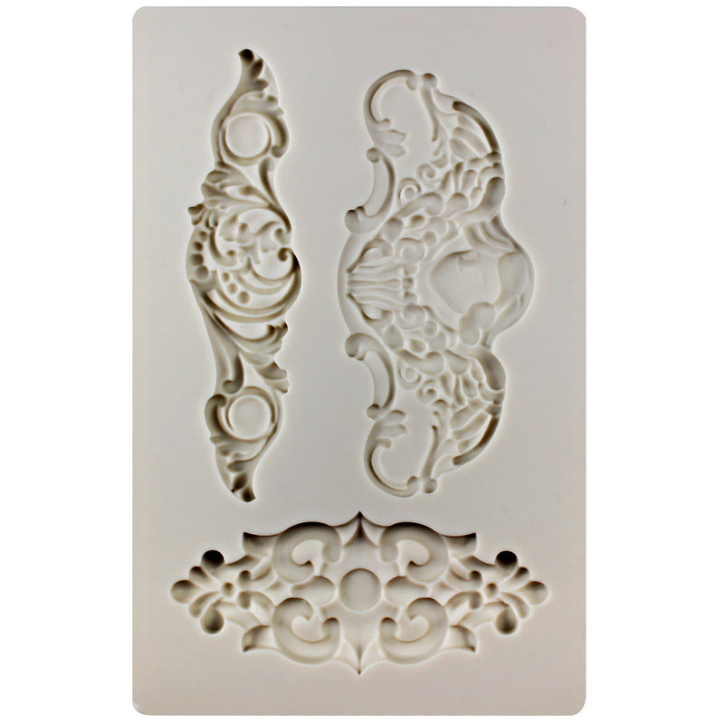 Baroque Crown Curlicues Scroll Lace Silicone Molds
