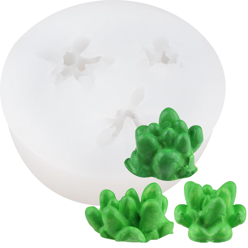 Succulent Silicone Mold 3-cavity 1-1.4inch