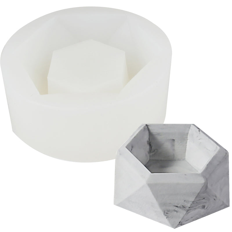 Hexagon Succulent Plant Pot Silicone Mold 2.8inch