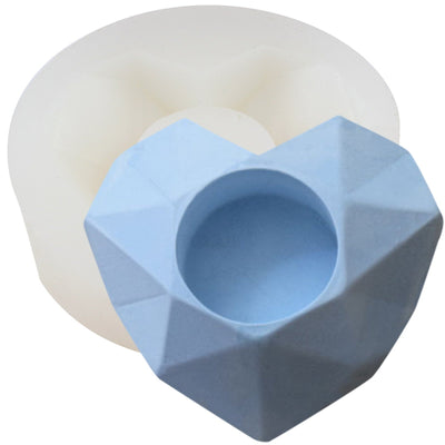 Diamond Heart Flower Pot Silicone Mold 3.3x2.7x1inch