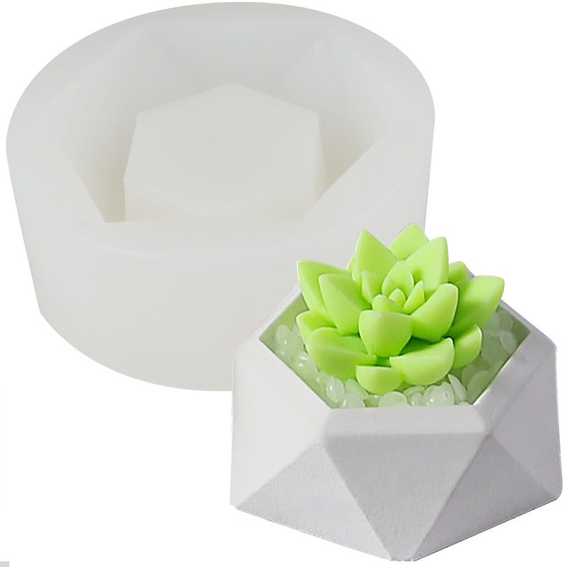 Hexagon Flower Pot Silicone Mold 3inch