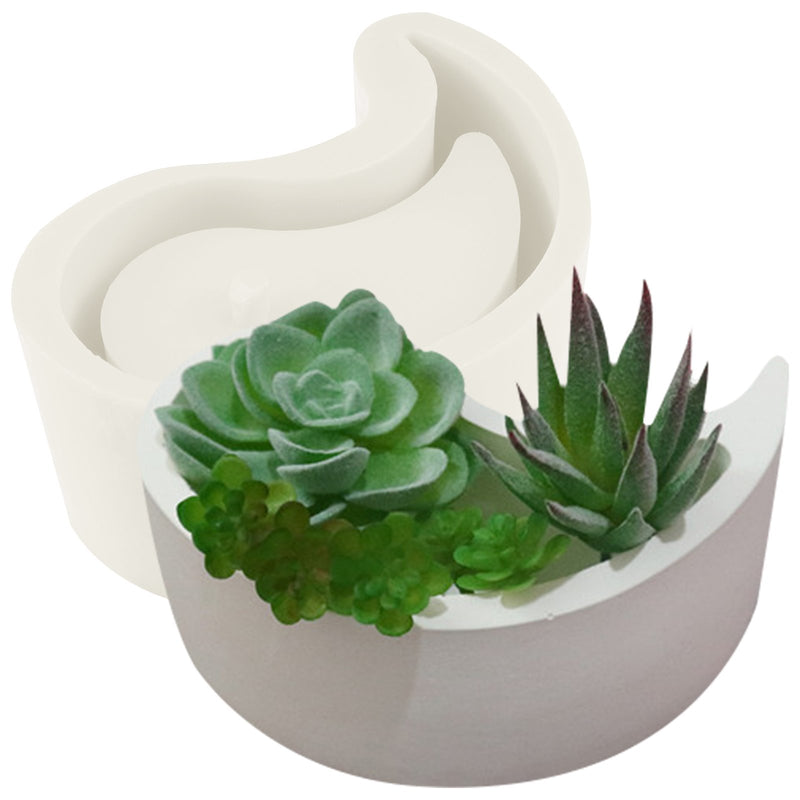 Tai Chi Symbol Flower Pot Silicone Mold 5.1x3.1x2.2inch
