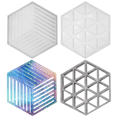 Laser Cut Coaster Silicone Resin Mold Hexagon Large 6inch