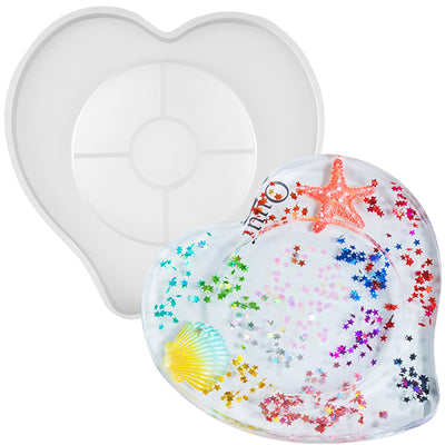 Silicone Resin Mold Heart Coaster with Lip 4.5inch