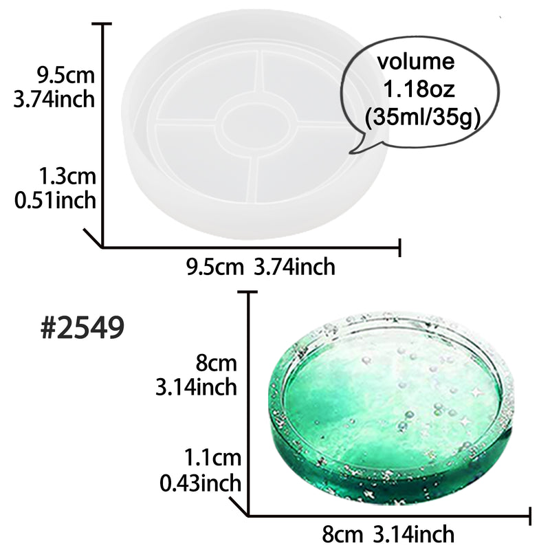 Silicone Resin Mold Round Coaster with Lip 3.1inch