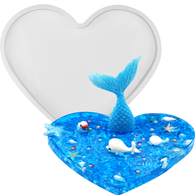 Heart Coaster Silicone Resin Mold Giant 6.9x5inch
