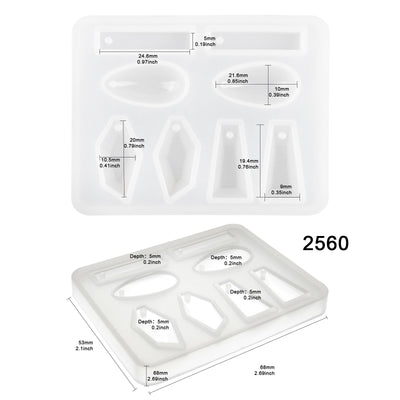 Geometry Cabochon Resin Silicone Mold with Holes