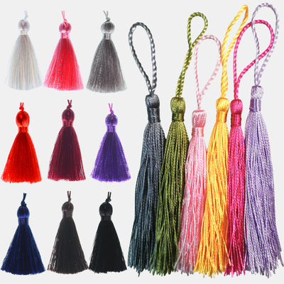 Colored Silky Tassel Charms 15-count